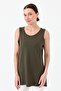 Women's Strappy Combed Cotton T-shirt Khaki