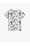 Music Themed Printed Short Sleeve Cotton T-Shirt - 2