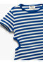 Striped Navy Blue - White Girls' Above Knee Dress 5Skg80026Ak - 3