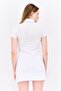 Women 2 Pcs Brand Logo Mini Dress With Shorts, White - 3