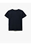 Cotton Short Sleeve Crew Neck Print Detail T-Shirt - 2