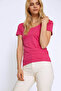 Round Neck Basic T-Shirt Fuchsia - 4