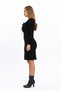 Apsen Women's Black Bodycon Winter Knitted Dress with Collar Tie Detail 4499-95 - 6