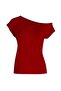 Women's One Shoulder Open Asymmetrical Cut Viscose Knitted Fabric Daily Casual Blouse - 2