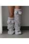 Pabtex Eared Plush Socks Welsoft over the Knee Room Socks Winter Sleeping Socks Foot Warmer Long Socks - 3