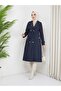 Waist Tie Sleeve Detailed Hijab Trench Coat
