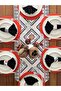 Serveware, New Season, Ikat Pattern, 6 Plates, 6 Napkins, 6 Napkin Rings and Runner Cover - 2