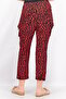 Women Regular Fit Allover Palazzo Pants, Red - 3