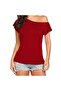 Women's One Shoulder Open Asymmetrical Cut Viscose Knitted Fabric Daily Casual Blouse