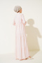 1627 Collar Lace-Up Hijab Dress - Light Powder - 6