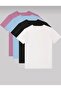 Unisex Basic Plain Patternless 4-Piece Oversize Tshirt Multiple Combination