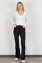 Women's High Waist Spanish Flare Jeans Black 2038-612 - 2