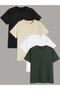 Unisex Basic Plain Patternless 4-Piece Oversize Tshirt Multiple Combination