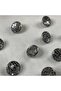 Black Plastic Bottom Pedestal Button with Silver Chain Detail - 1.2 cm Diameter (20 Pcs)