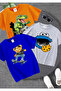 Cookie Monster Printed 3 Pack Unisex Cobalt Blue-Grey-Orange Kids T-Shirt