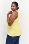 Women Plus Size Round Neck Top, Yellow - 2