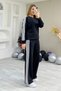 Modal Fabric Stripe Black Tracksuit Set - 3