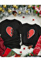 2-Piece Couple T-Shirt with Full Heart Out Printed Together for Couples