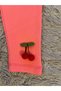 Pack of 2 Cherry Detailed Stretchy Rib Fabric Girl's Leggings - 3