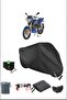 Black Mondıal 180Z-Ones Durable Lock Compatible Waterproof Motorcycle Tarpaulin