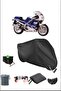 Black Yamaha Fzr1000 Durable Lock Compatible Waterproof Motorcycle Tarpaulin