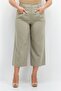 Women Solid High Waist Capri Pants, Pale Khaki