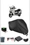 Black Piaggio X8250Premium Durable Lock Compatible Waterproof Motorcycle Tarpaulin