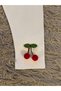 Pack of 2 Cherry Detailed Stretchy Rib Fabric Girl's Leggings - 2