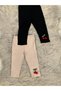 Pack of 2 Cherry Detailed Stretchy Rib Fabric Girl's Leggings