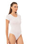 Özkan 0601 Women's Cotton Round Neck Short Sleeve Knitted Snap Body - 5