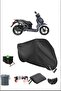 Black Merlin of the Law Durable Lock Compatible Waterproof Motorcycle Tarpaulin