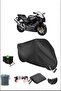 Black Kawasakı Zx-12R Durable Lock Compatible Waterproof Motorcycle Tarpaulin