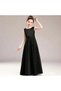 Girls' Satin Crew Neck Simple Dress Graduation Birthday Evening Dress