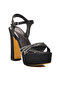 655413   Z Black Satin Platform Heel Women's Heeled Shoes - 3