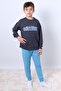 Boy's Tracksuit Set - College Embossed, 4 Seasons Ribbed, F6 - 2