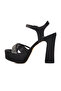 655413   Z Black Satin Platform Heel Women's Heeled Shoes - 2