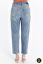 Women Brush Stone Mom Jeans - 7