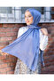 Women's Shiny Satin Textured Hijab Evening Dress Chiffon Janjan Shawl - 6