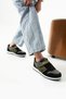 Children's Black Yellow Lace-Up Single Velcro Summer Winter Faux Leather Unisex Sneaker m Written Sports Shoes
