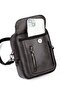 Men's Gray Vegan Leather Daily Adjustable Cross Strap Shoulder and Hand Bag with Phone Compartment - 2