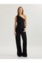 Sleeveless Tulle Drawstring Detailed Stone One Shoulder Blouse - 2
