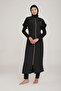 Long Full Length Fully Covered Hijab Swimsuit Noslen 1255 Black Remsa Swimsuit - 8