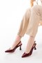 Women's Ovis Pointed Heeled Shoes - Burgundy-Patent - 2