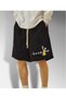 Men's Pulse Battery Printed Bermuda Pocket Cord Detailed Comfortable Fit Black Shorts