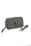 Crinkle/Clinkle Waterproof 4 Zipper Thick Shoulder Strap Mobile Phone Carrying Hand Bag Wallet Gray 1215