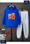 Hooded Children's "Bear Love" Printed Tracksuit Set