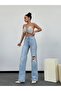 TREND SPECIAL DESIGN HIGH RISE DETAILED WIDE LEG JEAN PALAZZO PANTS - 3