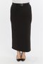 Apsen Women's Belted Black Plus Size Woven Fabric Skirt 1580-100 - 7
