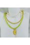 Minimal Lemon Triple Necklace Set Trend Lemon Necklace Set Crystal Bead Necklace Lemon Pearl Necklace