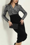 New Season Padded Sequin Double Breasted Neckline Crep Dress - 2